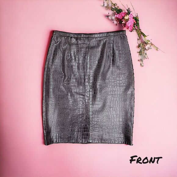 LAFAYETTE 148 NY | Women’s Dark Brown Leather Pencil Skirt SZ 6P - Picture 1 of 3